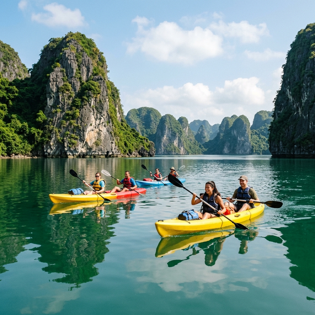 Chèo thuyền Kayak lòng hồ